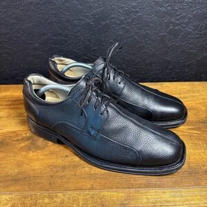 Studio Belvedere Bay Bridge Black Pebbled Leather Oxford Dress Shoes Mens 10.5 M